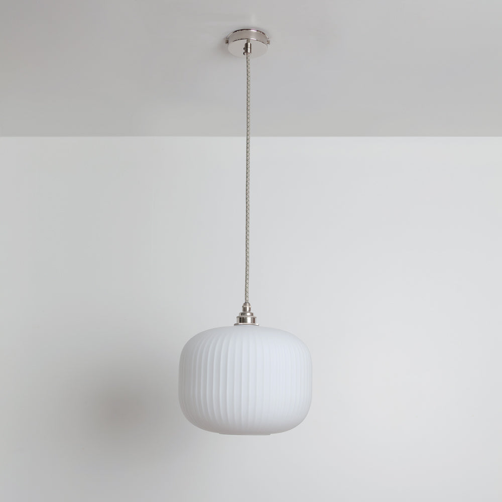 Opal Reeded Glass Pendant Light