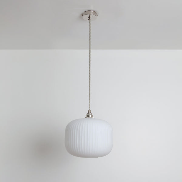 Opal Reeded Glass Pendant Light