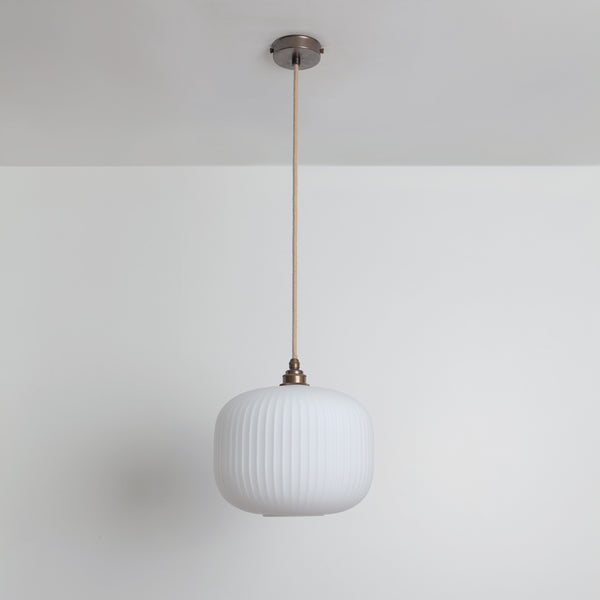 Opal Reeded Glass Pendant Light