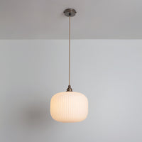 Opal Reeded Glass Pendant Light