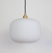 Opal Reeded Glass Pendant Light