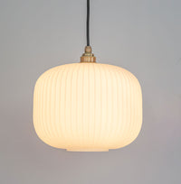 Opal Reeded Glass Pendant Light
