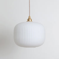 Opal Reeded Glass Pendant Light