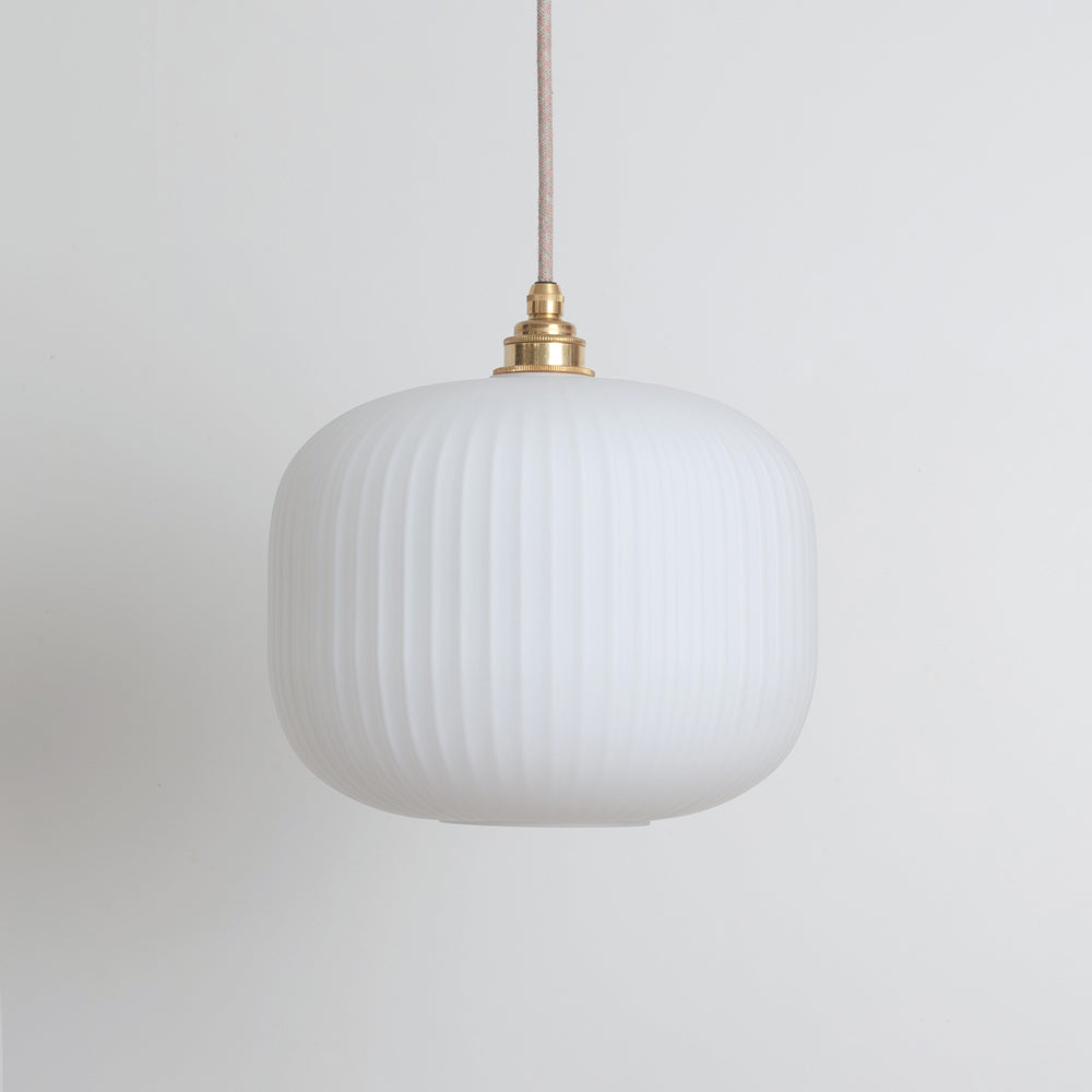 Opal Reeded Glass Pendant Light