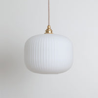 Opal Reeded Glass Pendant Light