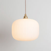 Opal Reeded Glass Pendant Light