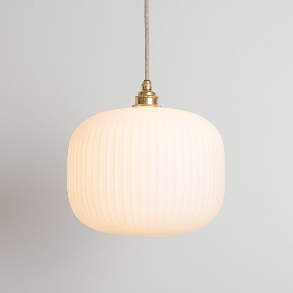 Opal Reeded Glass Pendant Light