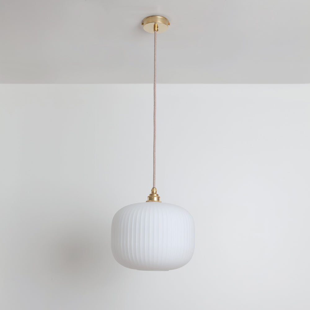 Opal Reeded Glass Pendant Light
