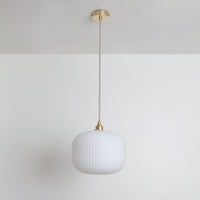 Opal Reeded Glass Pendant Light