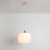 Opal Reeded Glass Pendant Light