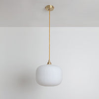 Opal Reeded Glass Pendant Light