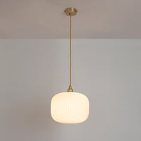 Opal Reeded Glass Pendant Light