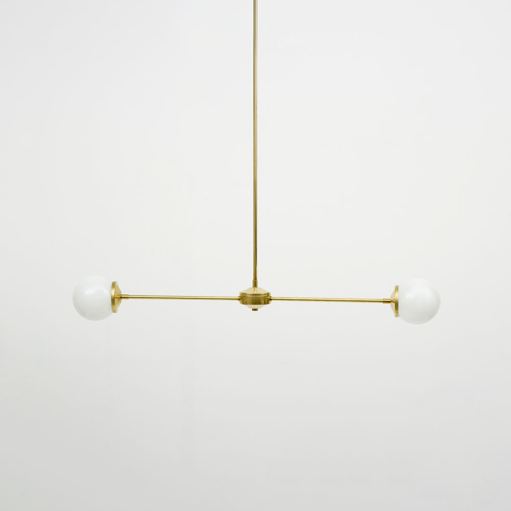 T-Bar Opal Glass Chandelier