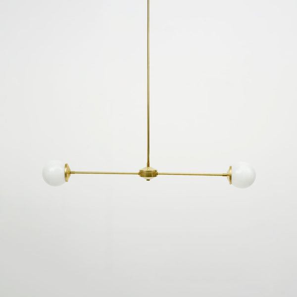 T-Bar Opal Glass Chandelier