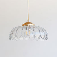 "Petal" Stemmed Pendant Light - Clear Glass