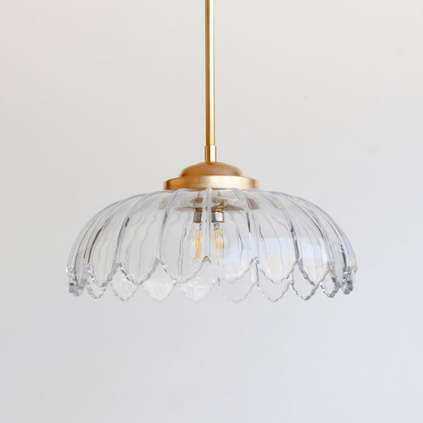 "Petal" Stemmed Pendant Light - Clear Glass