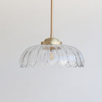 "Petal" Stemmed Pendant Light - Clear Glass