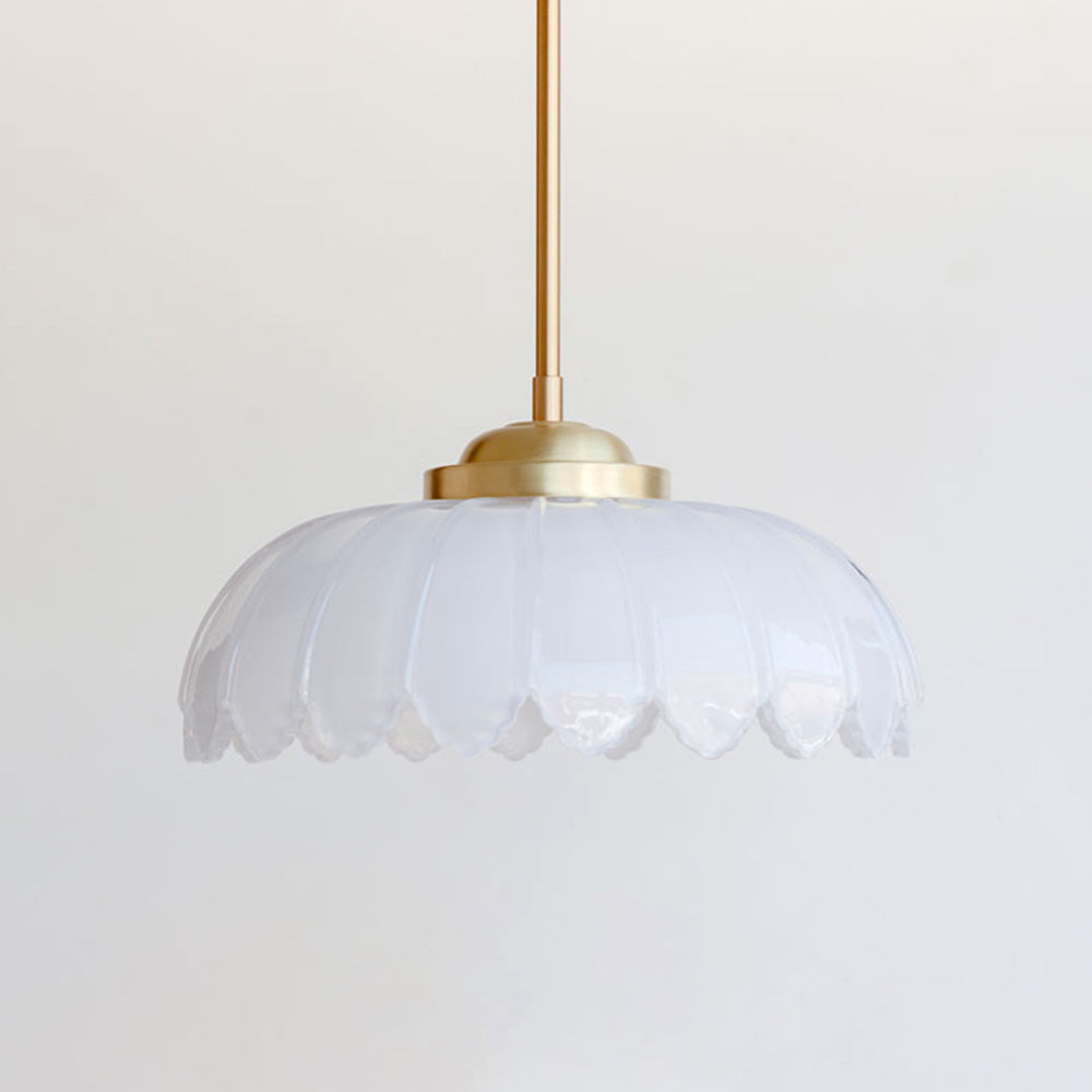 "Petal" Stemmed Pendant Light - Opal Glass