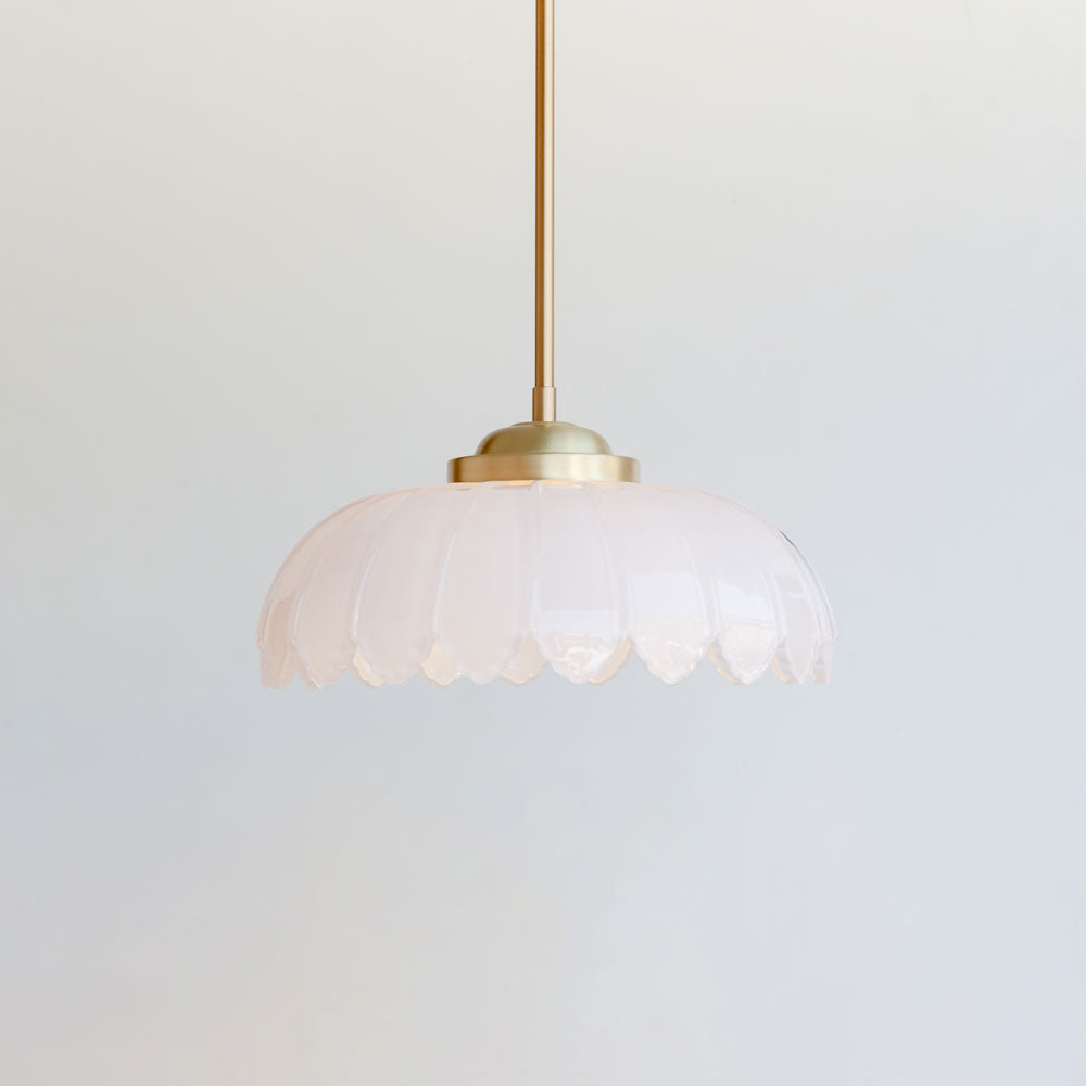"Petal" Stemmed Pendant Light - Opal Glass