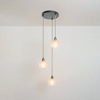 Prismatic Glass Triple Drop Pendant