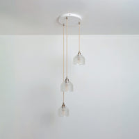 Prismatic Glass Triple Drop Pendant