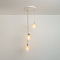 Prismatic Glass Triple Drop Pendant