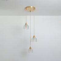 Prismatic Glass Triple Drop Pendant