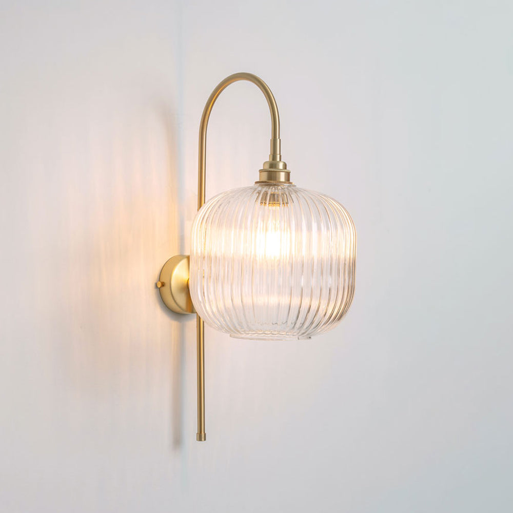 Arch Stemmed Wall light - Clear Reeded Glass