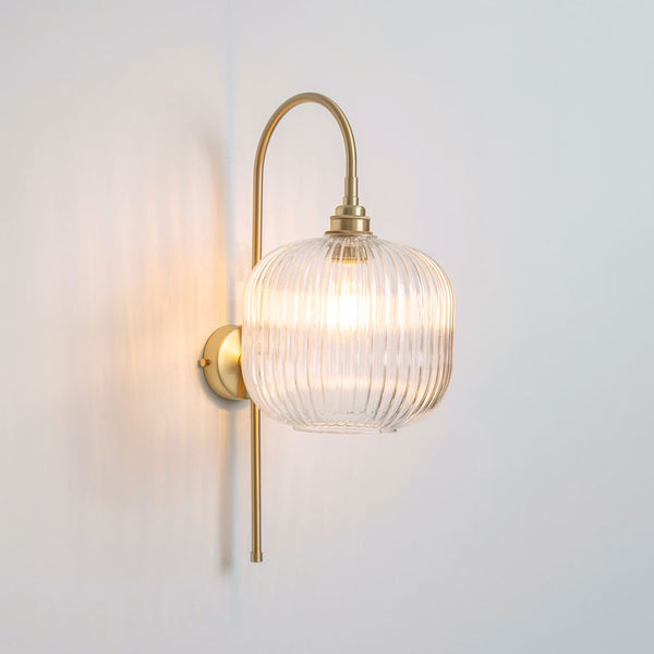 Arch Stemmed Wall light - Clear Reeded Glass