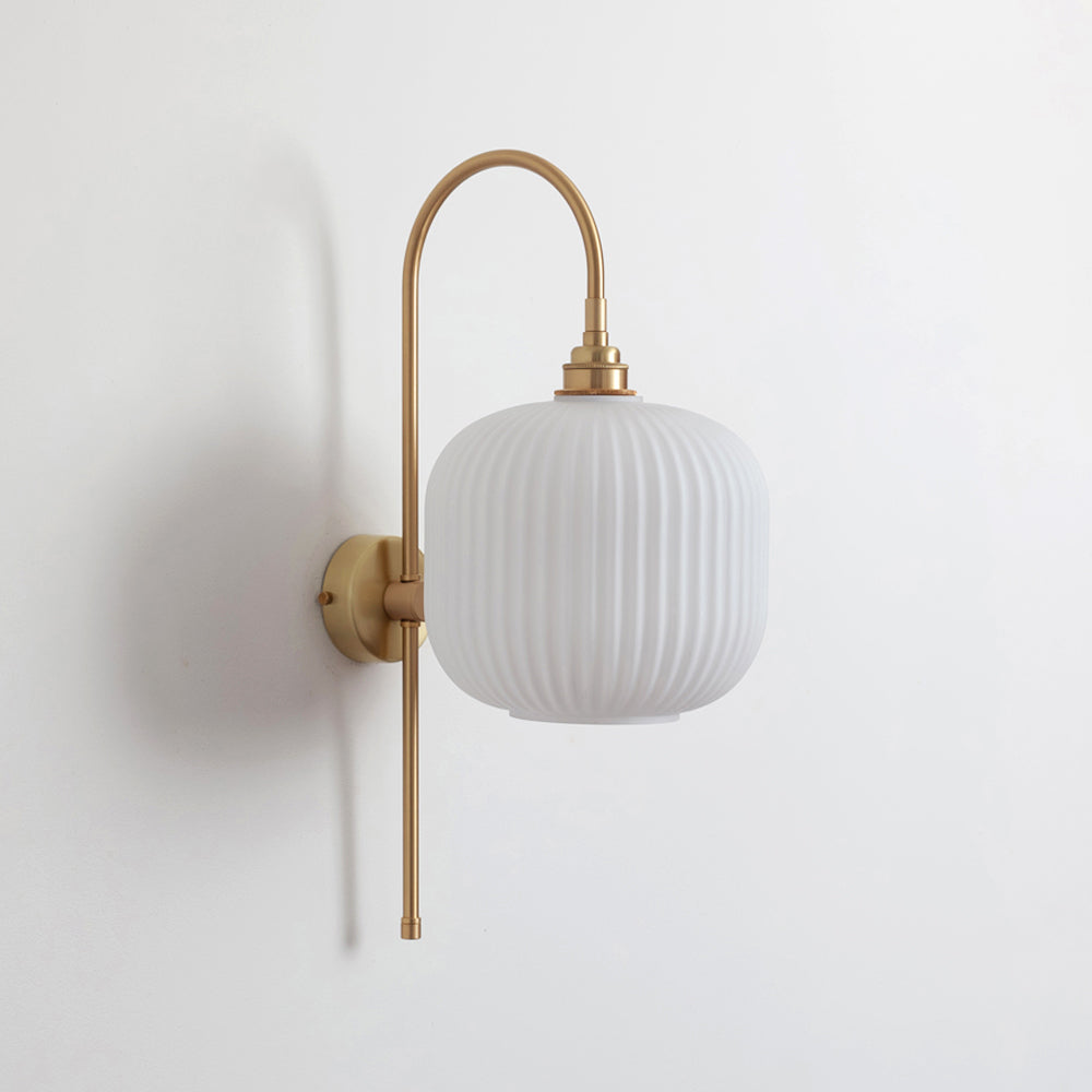 Arch Stemmed Wall Light - Opal Reeded Glass