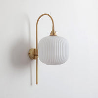 Arch Stemmed Wall Light - Opal Reeded Glass