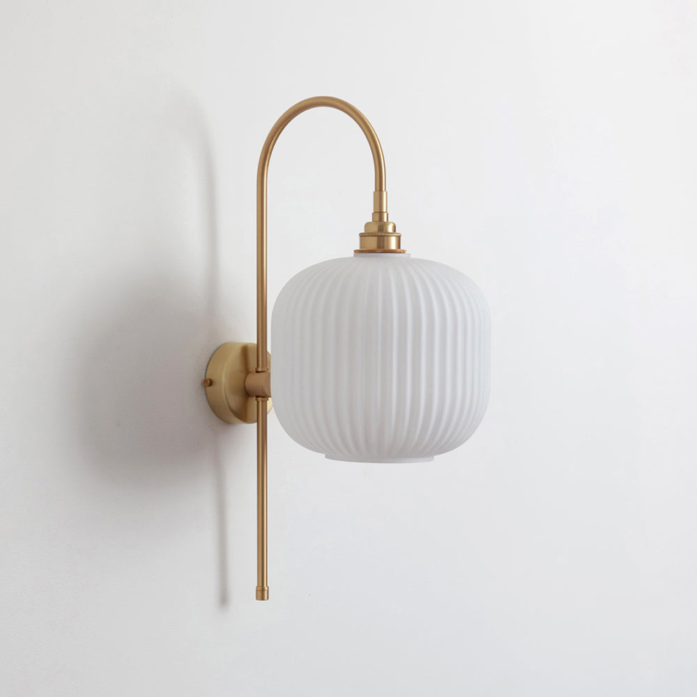 Arch Stemmed Wall Light - Opal Reeded Glass