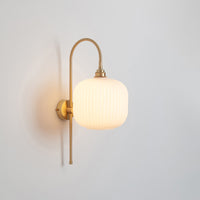 Arch Stemmed Wall Light - Opal Reeded Glass