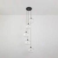 Clear Reeded Five Drop Pendant