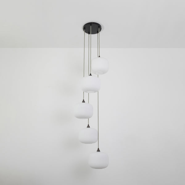 Opal Reeded Five Drop Pendant