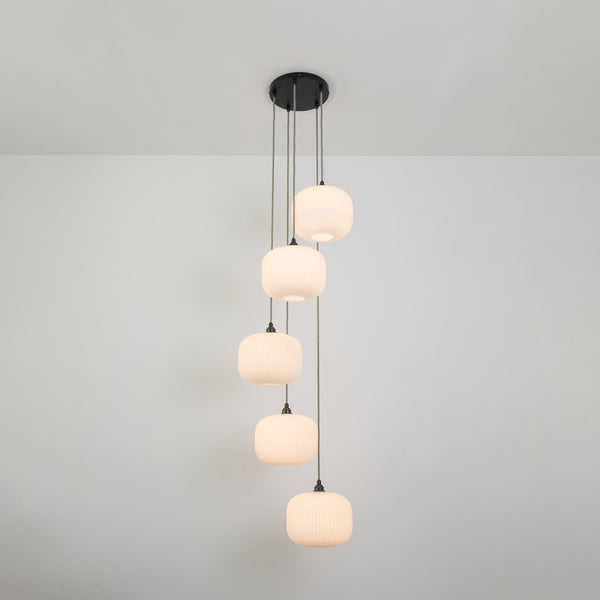 Opal Reeded Five Drop Pendant