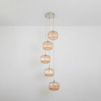 Amber Reeded Five Drop Pendant