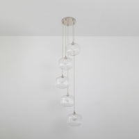 Clear Reeded Five Drop Pendant