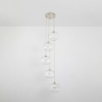 Clear Reeded Five Drop Pendant