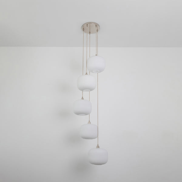 Opal Reeded Five Drop Pendant