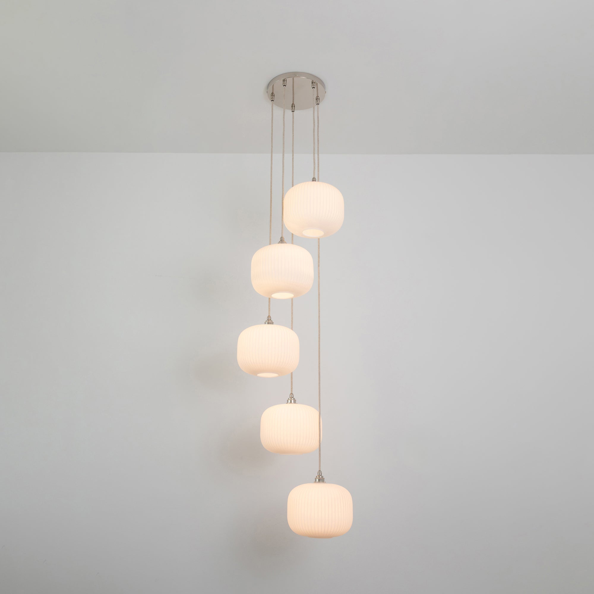 Opal Reeded Five Drop Pendant