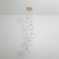 Clear Reeded Five Drop Pendant