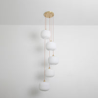 Opal Reeded Five Drop Pendant