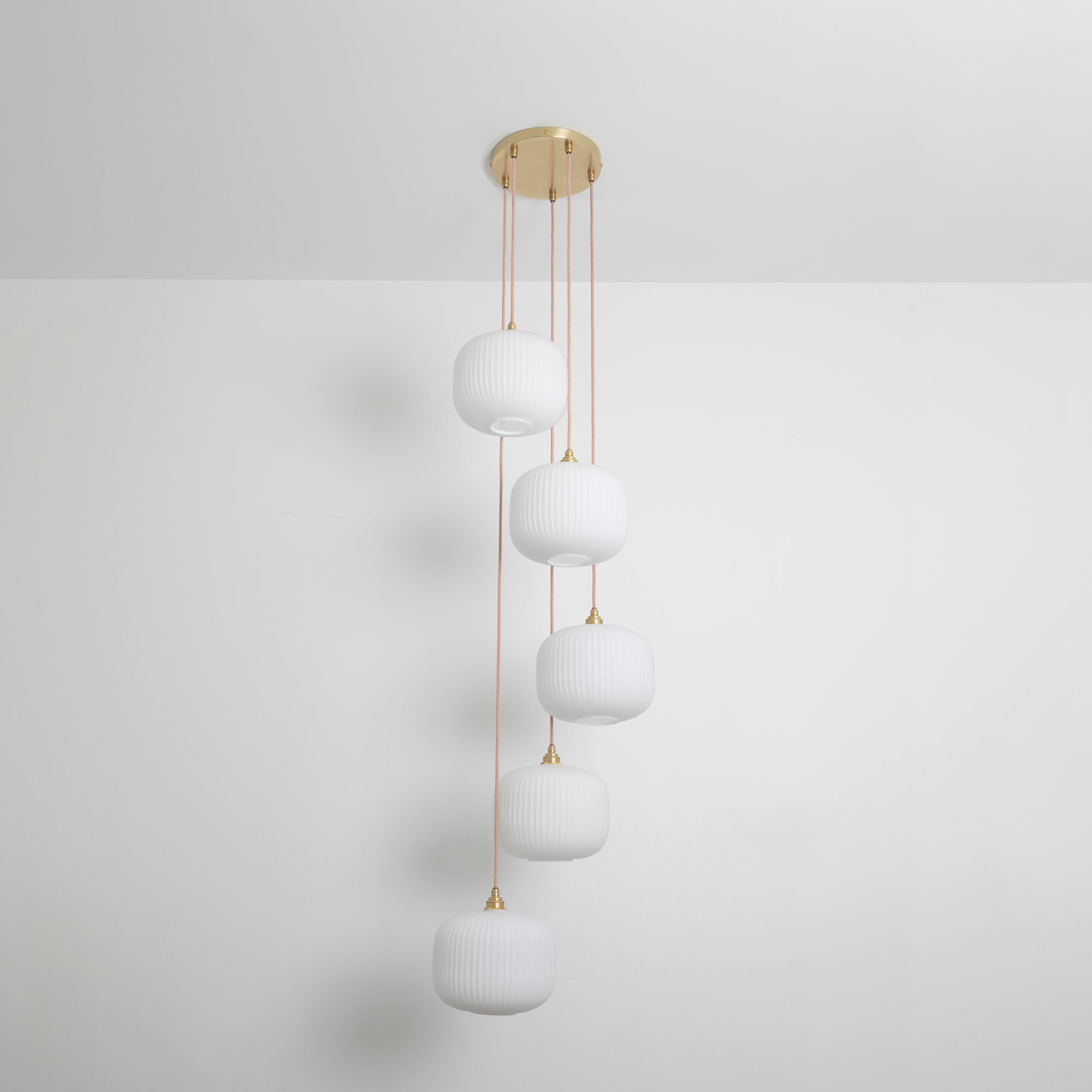 Opal Reeded Five Drop Pendant
