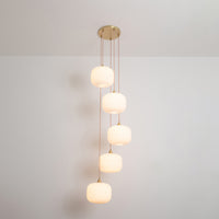 Opal Reeded Five Drop Pendant
