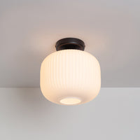 Opal Reeded Glass Flush Ceiling Light