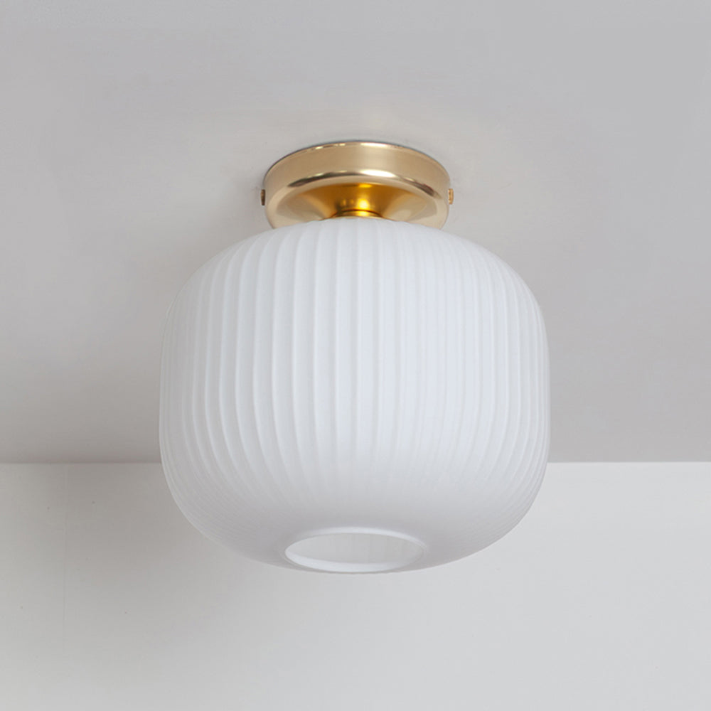 Opal Reeded Glass Flush Ceiling Light