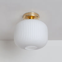 Opal Reeded Glass Flush Ceiling Light