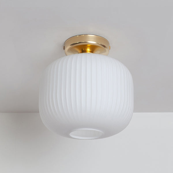 Opal Reeded Glass Flush Ceiling Light