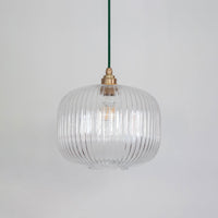 Clear Reeded Glass Pendant Light